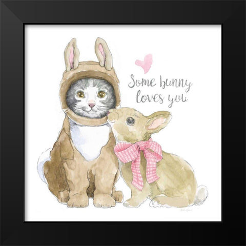 Easter Kitties III Black Modern Wood Framed Art Print by Grove, Beth