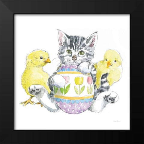 Easter Kitties V Black Modern Wood Framed Art Print by Grove, Beth