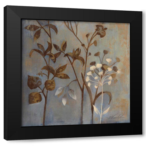 Branches in Dusty Blue I Black Modern Wood Framed Art Print by Vassileva, Silvia
