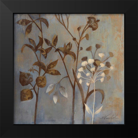Branches in Dusty Blue I Black Modern Wood Framed Art Print by Vassileva, Silvia