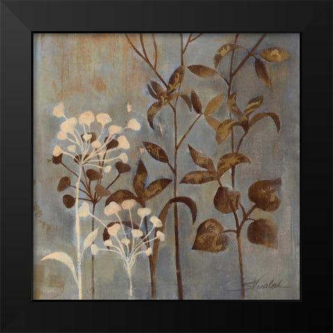 Branches in Dusty Blue II Black Modern Wood Framed Art Print by Vassileva, Silvia