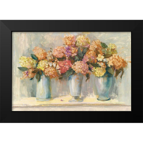 Fall Hydrangea Bouquets Black Modern Wood Framed Art Print by Rowan, Carol