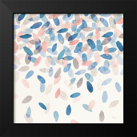 Spring Cascade II Blue Crop Black Modern Wood Framed Art Print by Marshall, Laura
