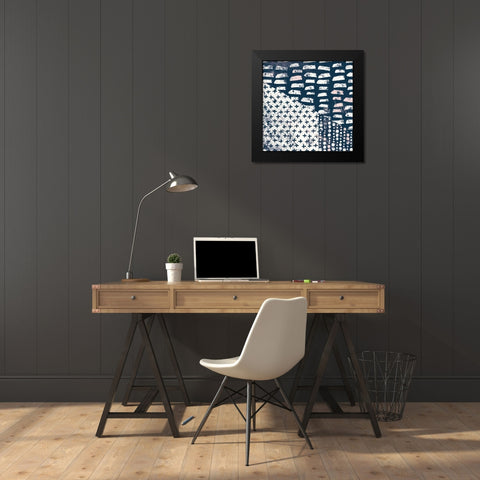 Mark Making Tile II with Blush Black Modern Wood Framed Art Print by Hershey, Moira