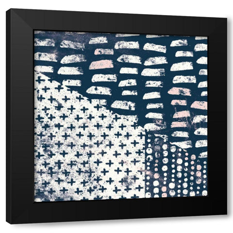 Mark Making Tile II with Blush Black Modern Wood Framed Art Print with Double Matting by Hershey, Moira