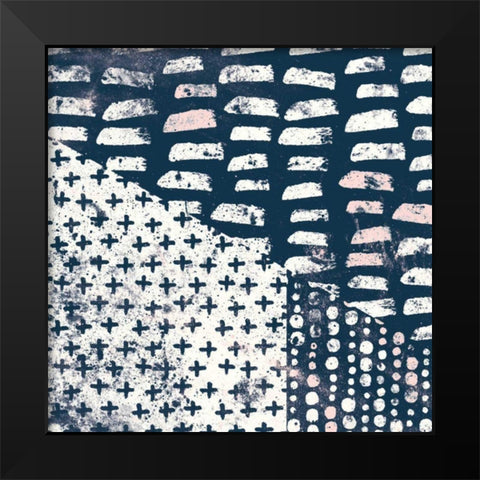 Mark Making Tile II with Blush Black Modern Wood Framed Art Print by Hershey, Moira