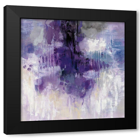 Violet Rain Black Modern Wood Framed Art Print with Double Matting by Vassileva, Silvia