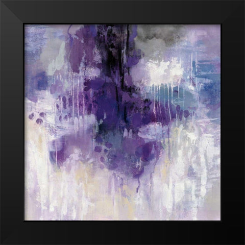 Violet Rain Black Modern Wood Framed Art Print by Vassileva, Silvia