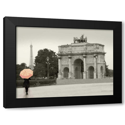 Paris in the Rain I Black Modern Wood Framed Art Print with Double Matting by Schlabach, Sue