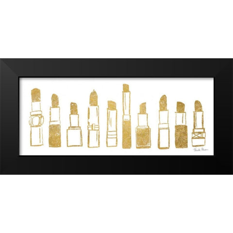 Think Pink I Gold Black Modern Wood Framed Art Print by Zaman, Farida