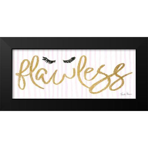 Think Pink II Gold Black Modern Wood Framed Art Print by Zaman, Farida