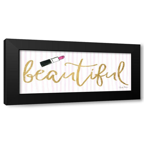 Think Pink IV Gold Black Modern Wood Framed Art Print with Double Matting by Zaman, Farida