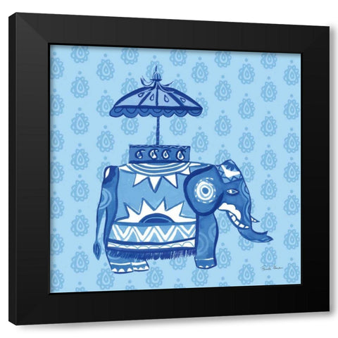 Jeweled Elephant I Black Modern Wood Framed Art Print by Zaman, Farida