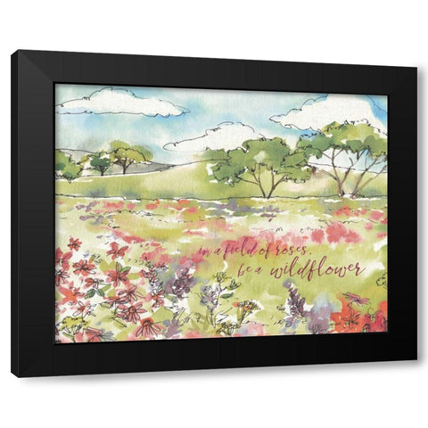 Simply Petals VIII Warm Crop Black Modern Wood Framed Art Print with Double Matting by Tavoletti, Anne