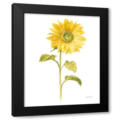 Floursack Florals on White II Black Modern Wood Framed Art Print with Double Matting by Nai, Danhui