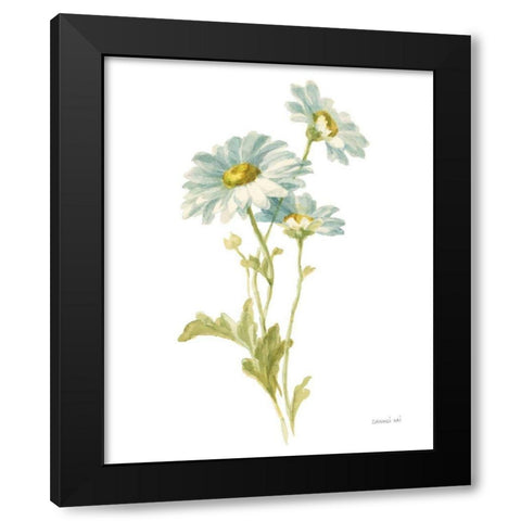 Floursack Florals on White III Black Modern Wood Framed Art Print with Double Matting by Nai, Danhui