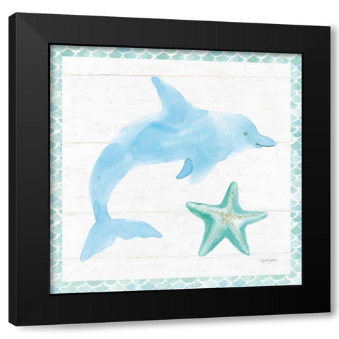 Mermaid Friends VIII Black Modern Wood Framed Art Print by Jackson, Jenaya