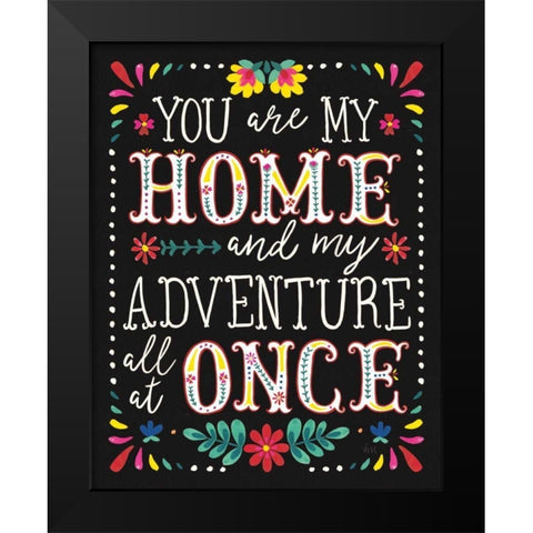 Floral Fiesta Inspiration I Black Modern Wood Framed Art Print by Marshall, Laura