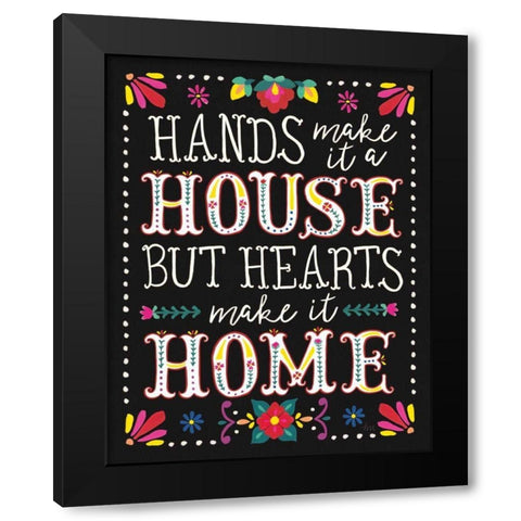 Floral Fiesta Inspiration II Black Modern Wood Framed Art Print with Double Matting by Marshall, Laura