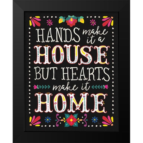 Floral Fiesta Inspiration II Black Modern Wood Framed Art Print by Marshall, Laura