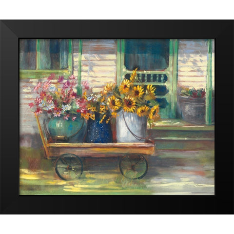 Garden Wagon Black Modern Wood Framed Art Print by Rowan, Carol