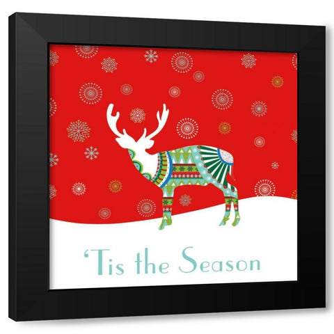 Mod Holiday IV Black Modern Wood Framed Art Print with Double Matting by Wild Apple Portfolio