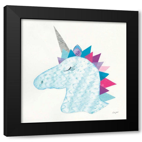 Unicorn Power II Black Modern Wood Framed Art Print by Prahl, Courtney