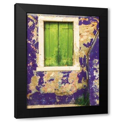 Windows of Burano I Black Modern Wood Framed Art Print by Aledanda