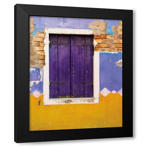 Windows of Burano IV Black Modern Wood Framed Art Print by Aledanda