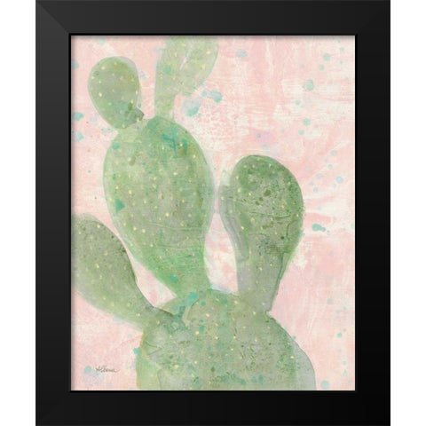 Cactus Panel I Black Modern Wood Framed Art Print by Hristova, Albena
