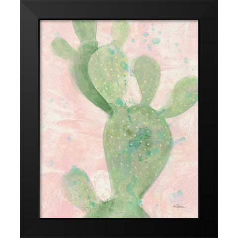 Cactus Panel II Black Modern Wood Framed Art Print by Hristova, Albena