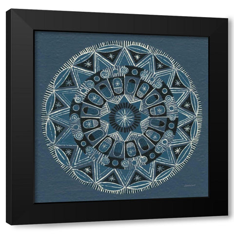 Adire I Cream Black Modern Wood Framed Art Print by Lovell, Kathrine