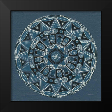 Adire I Cream Black Modern Wood Framed Art Print by Lovell, Kathrine