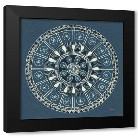 Adire III v2 Cream Black Modern Wood Framed Art Print with Double Matting by Lovell, Kathrine