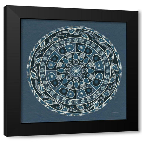 Adire IV Cream Black Modern Wood Framed Art Print by Lovell, Kathrine
