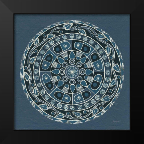 Adire IV Cream Black Modern Wood Framed Art Print by Lovell, Kathrine