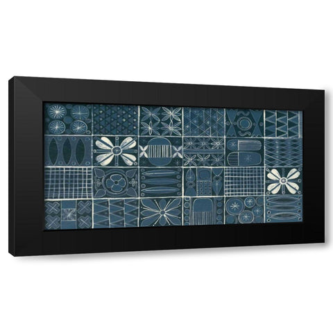Adire V Cream Black Modern Wood Framed Art Print with Double Matting by Lovell, Kathrine