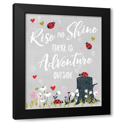 Lovebug II Black Modern Wood Framed Art Print with Double Matting by Marshall, Laura