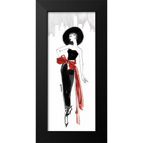 Fifties Fashion IV Red Scarf Black Modern Wood Framed Art Print by Tavoletti, Anne