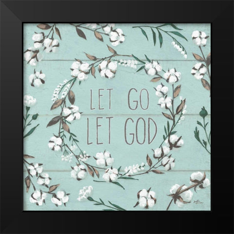 Blessed VII Mint Let Go Let God Black Modern Wood Framed Art Print by Penner, Janelle