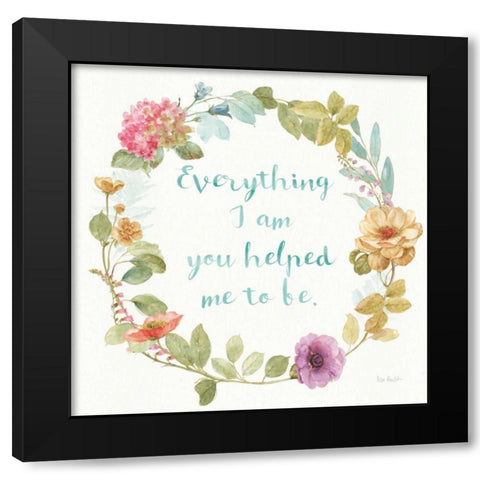 Rainbow Seeds Wreath IV Everything Black Modern Wood Framed Art Print by Audit, Lisa