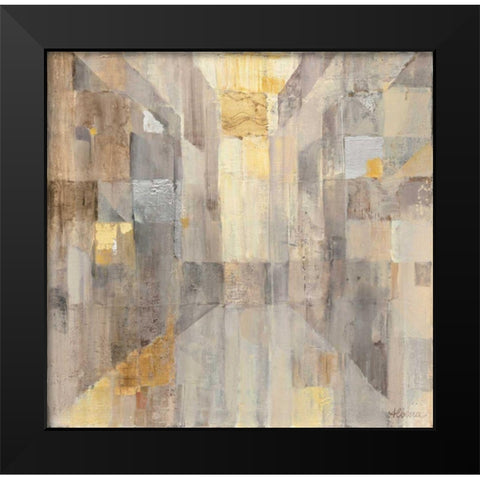 The Gold Square Black Modern Wood Framed Art Print by Hristova, Albena