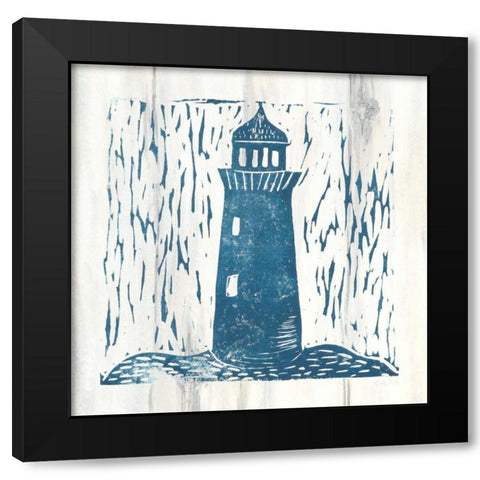Nautical Collage I On White Wood Black Modern Wood Framed Art Print by Prahl, Courtney