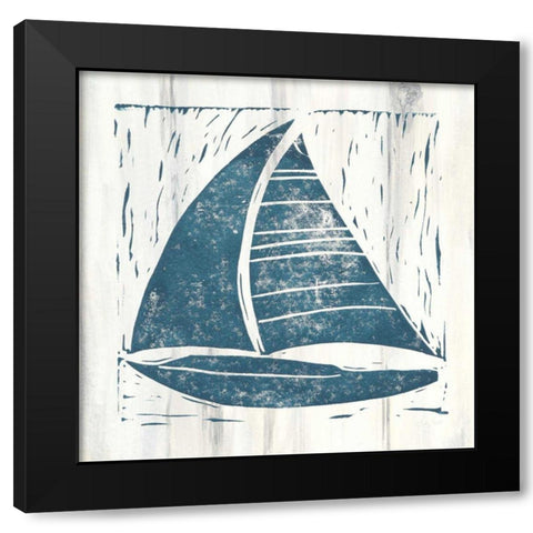Nautical Collage IV On White Wood Black Modern Wood Framed Art Print by Prahl, Courtney