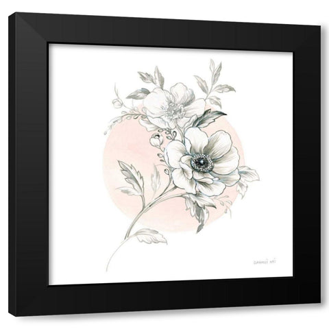 Sketchbook Garden I Black Modern Wood Framed Art Print with Double Matting by Nai, Danhui