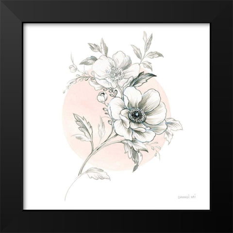 Sketchbook Garden I Black Modern Wood Framed Art Print by Nai, Danhui