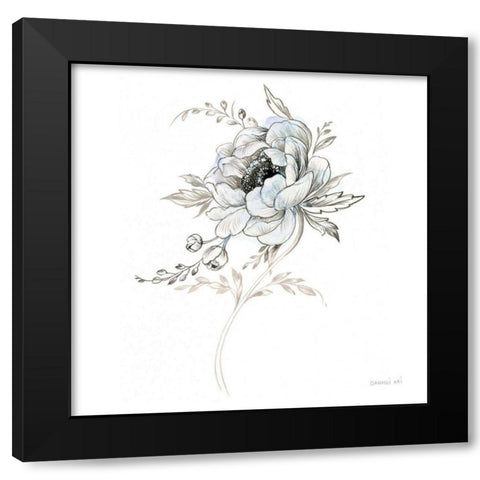 Sketchbook Garden VIII Black Modern Wood Framed Art Print with Double Matting by Nai, Danhui