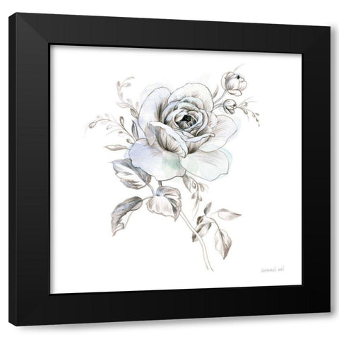 Sketchbook Garden IX Black Modern Wood Framed Art Print with Double Matting by Nai, Danhui