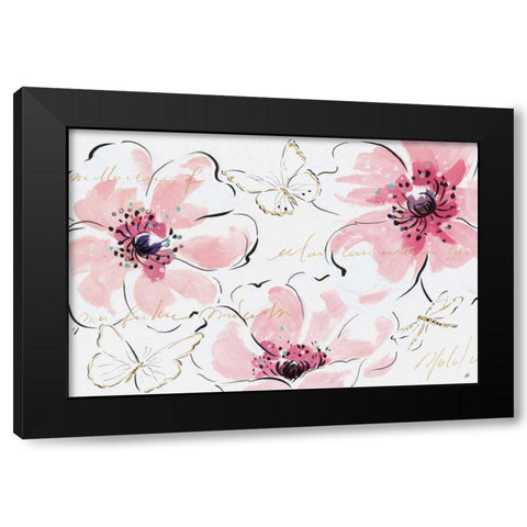 Simply Pink I Black Modern Wood Framed Art Print with Double Matting by Brissonnet, Daphne