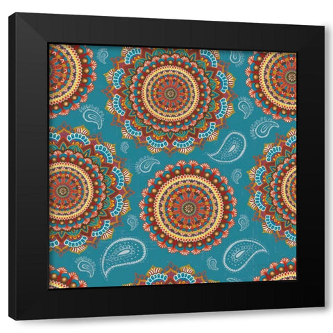 Mandala Dream Pattern IA Black Modern Wood Framed Art Print by Wiens, James